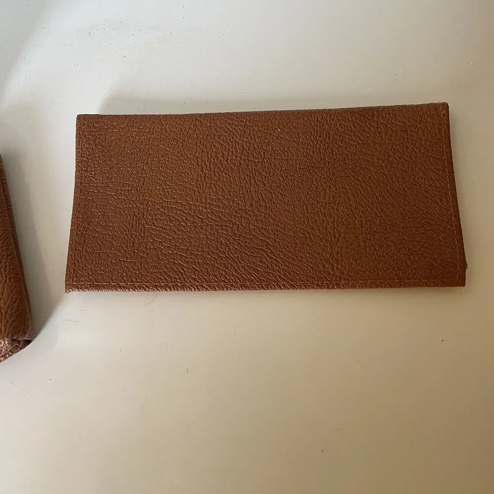 Vintage Lady Ronte Paisley Tapestry Clutch Brown Faux Leather Incomplete See Pix